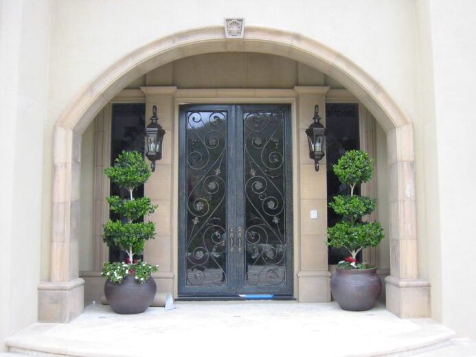 Ornate double front custom doors