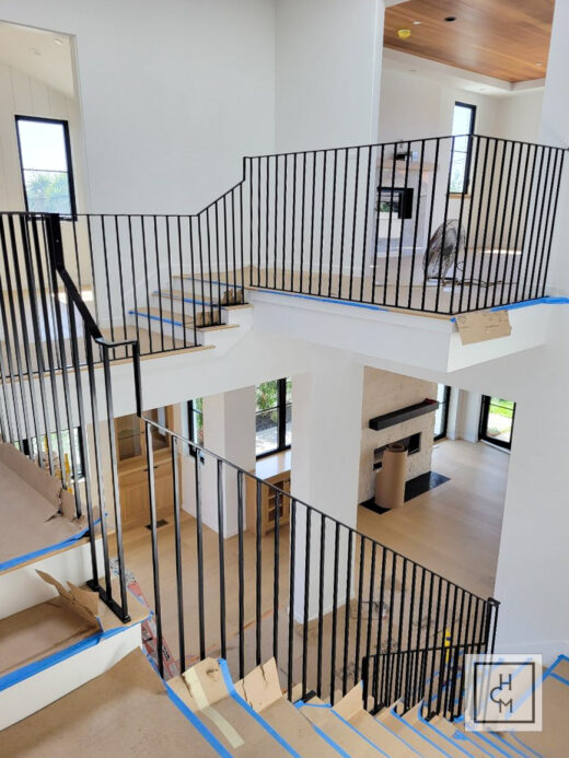 Custom stair railings modern horizontal