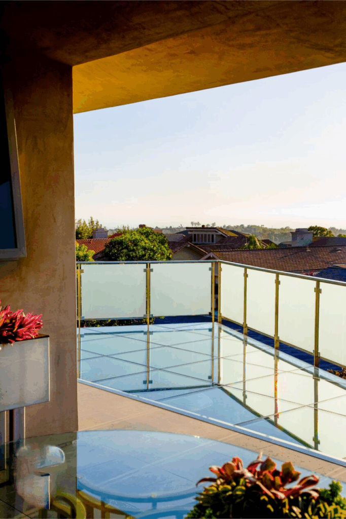 frameless balcony glass railing