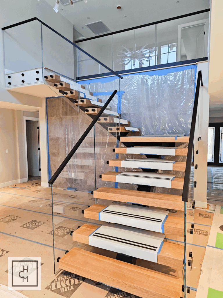 custom glass stair railing