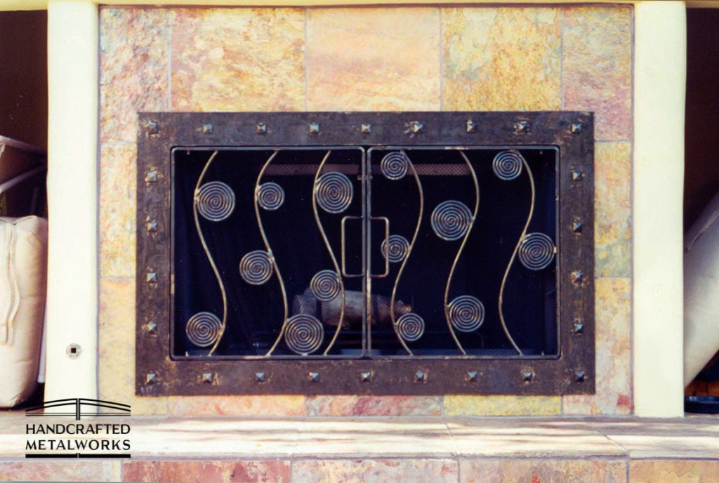 wrought iron fireplace screen